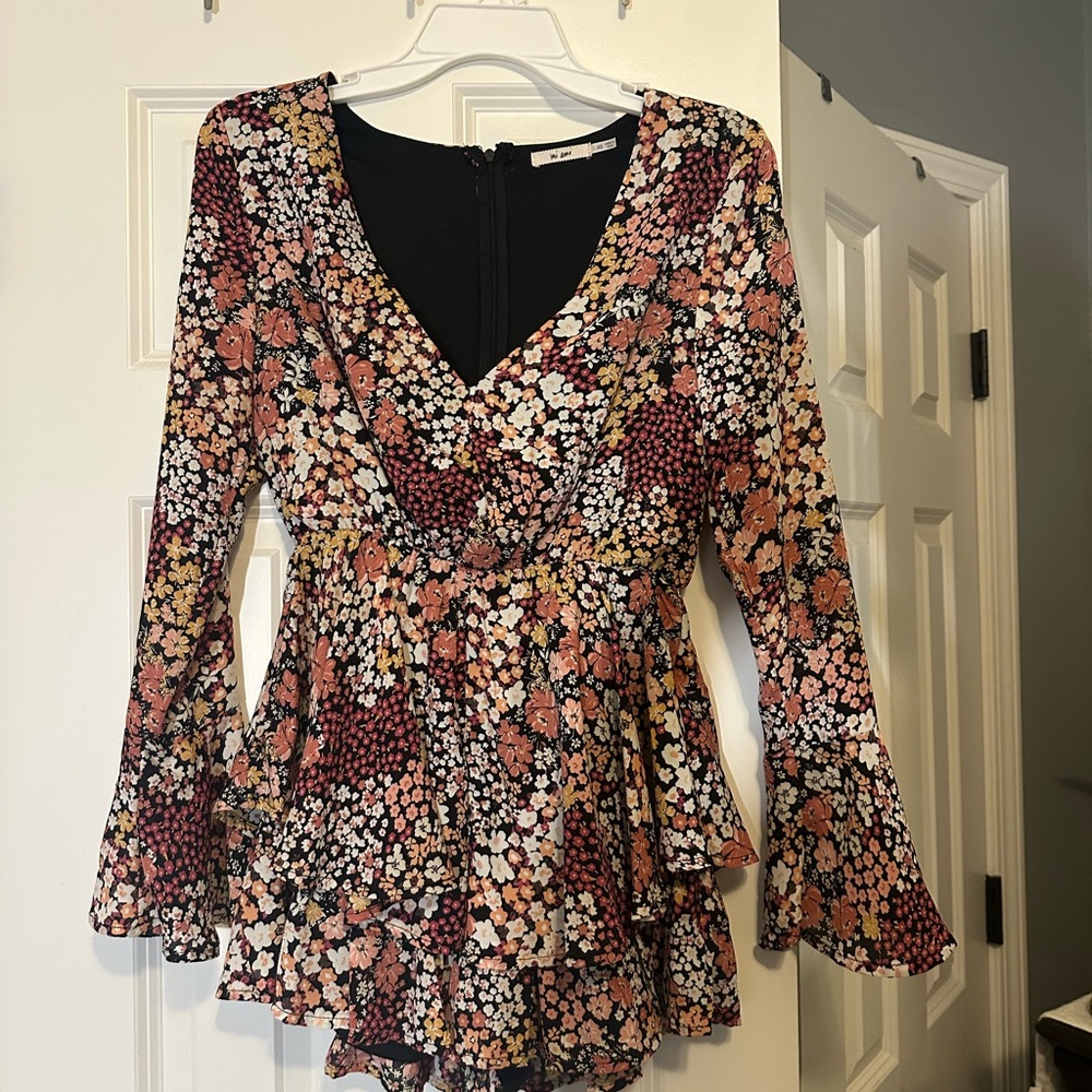 Floral V-Neck Romper